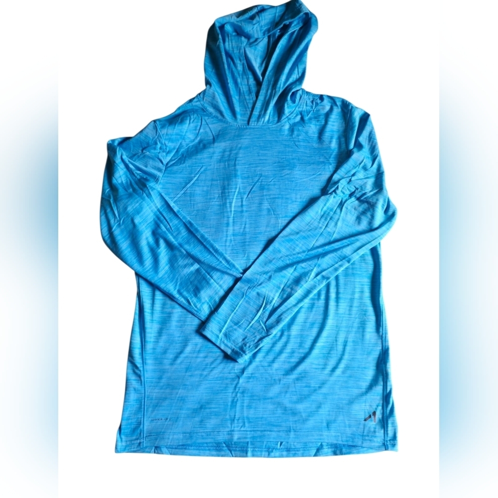 Blue Hooded Long Sleeve Shirt Muscle Shirt Quickdry $5 If Bundled